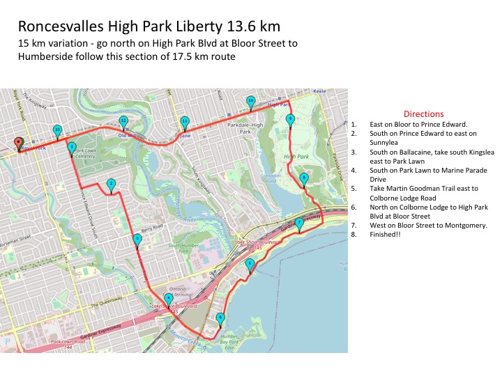 Roncesvalles 13.6 km route map
